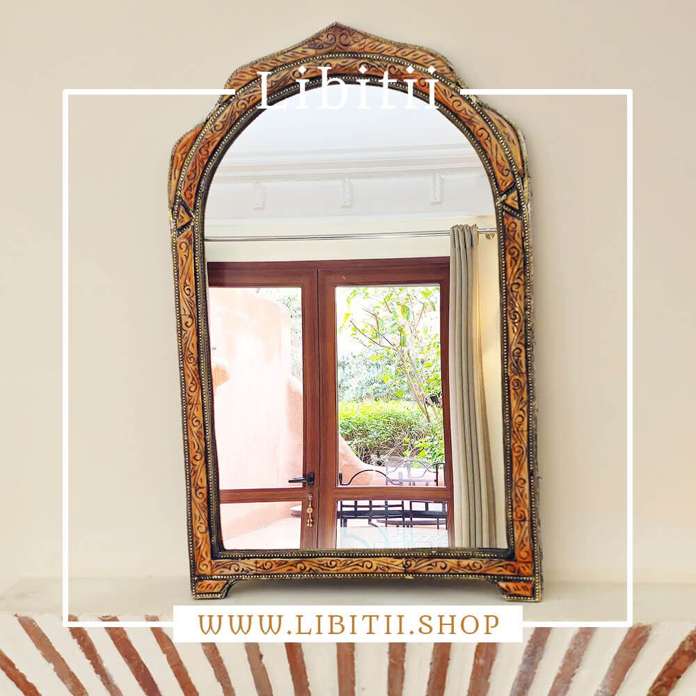 Handmade Orange Arch Bone Mirror