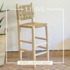 Boho Stool Chair Palm Leaf Rope