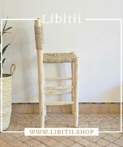 Boho Stool Chair Palm Leaf Rope 2