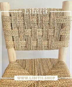 Boho Stool Chair Palm Leaf Rope 4