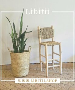 Boho Stool Chair Palm Leaf Rope 5