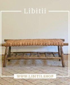 Dark Leather Bench With Storage