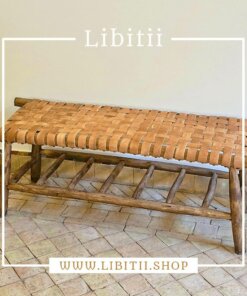 Dark Leather Bench With Storage 4