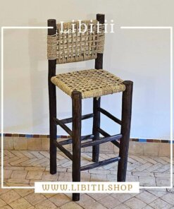 Dark Stool Bar In PalmLeaf Rope 2