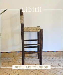 Dark Stool Bar In PalmLeaf Rope 4