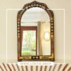 Handmade Black & Orange Arch Bone Mirror 1