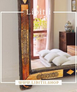 Handmade Black & Orange Arch Bone Mirror 2