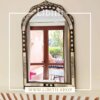 Handmade Black & White Arch Bone Mirror 1