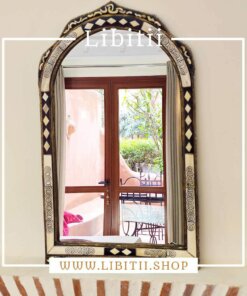 Handmade Black & White Arch Bone Mirror 1