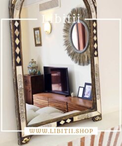 Handmade Black & White Arch Bone Mirror 2