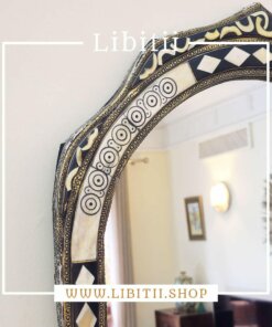 Handmade Black & White Arch Bone Mirror 3