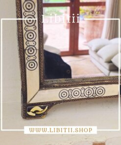 Handmade Black & White Arch Bone Mirror 5