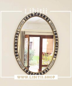 Handmade Moroccan Bone Oval Mirror