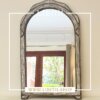 Handmade White Arch Bone Mirror 1