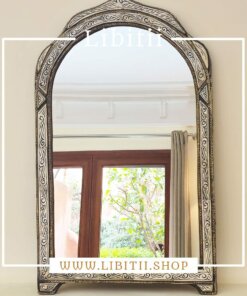 Handmade White Arch Bone Mirror 1