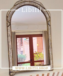 Handmade White Arch Bone Mirror 2