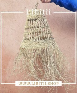 Mesh-Style Tubular Straw Pendant – Boho Charm 1