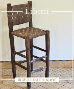 Stool Bar With Brown Leather 2