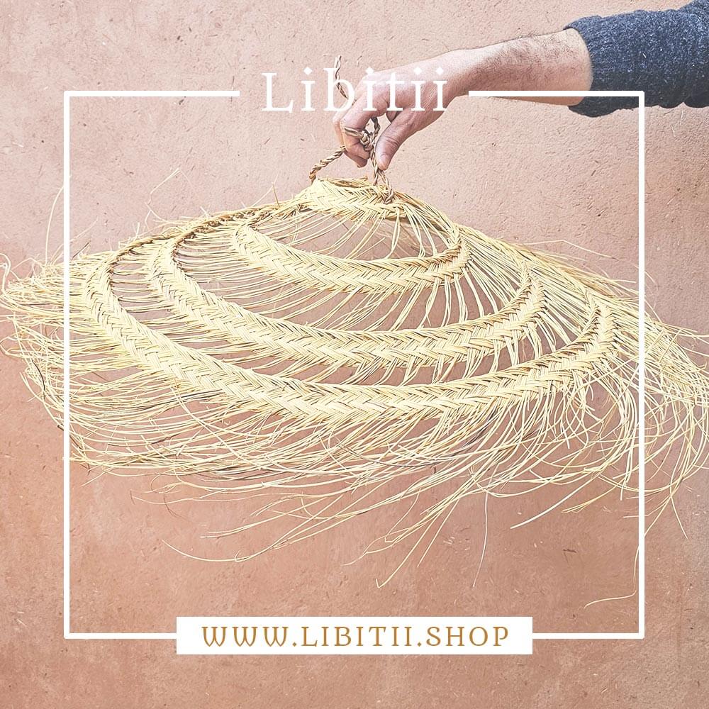 Straw Parasol Suspension Net Shaped