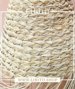 Tube-shaped straw suspension - Handwoven Moroccan Pendant Light 2